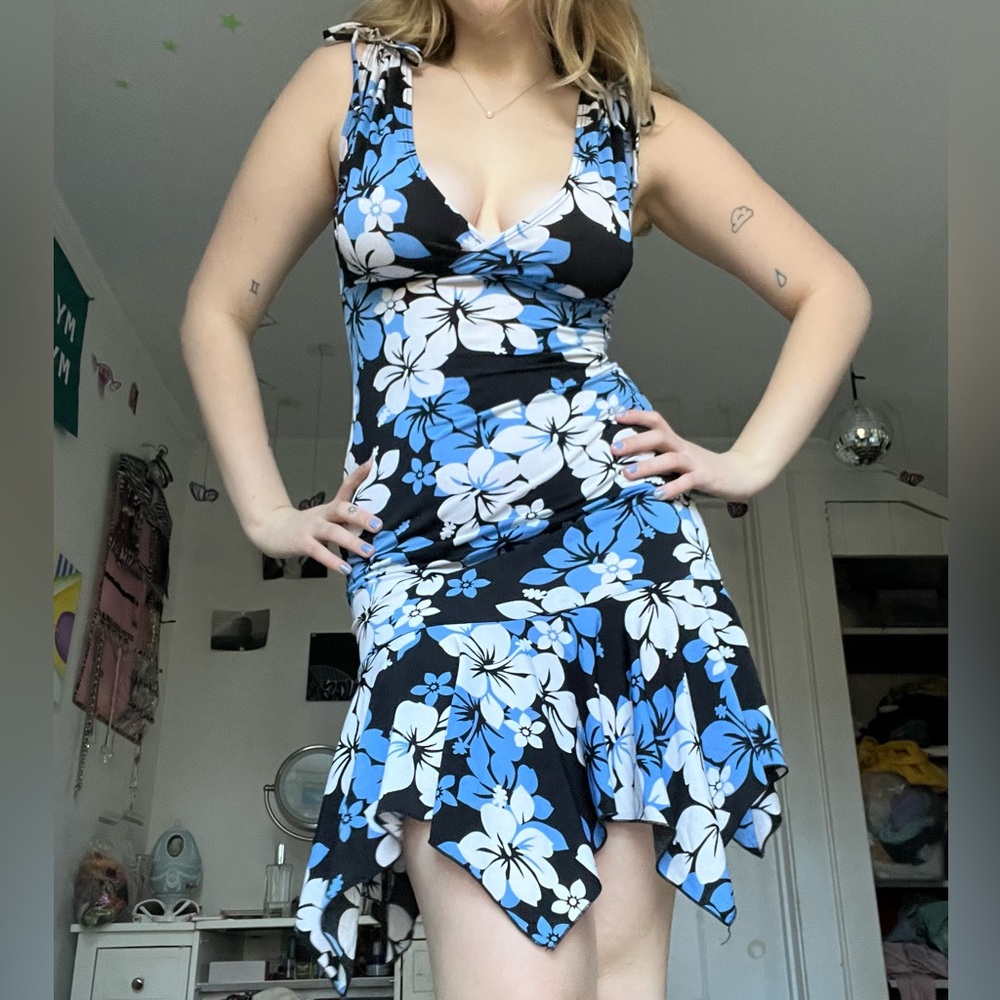 Summer tropical flower dress